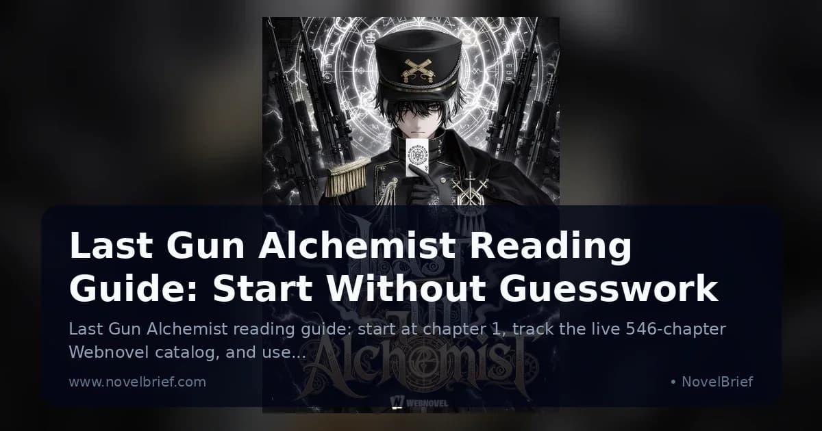 Real Webnovel cover for Last Gun Alchemist, cropped from the review source