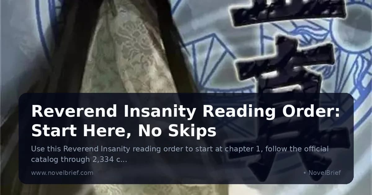 Reverend Insanity Reading Order: Start Here, No Skips